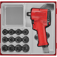 Teng 13Pc 1/2 Dr. Mini Air Imp.Wr. & Skt Set-Ttd-Tray