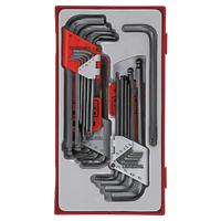 Teng 28Pce mm/AF Hex & TX Ball-End Key Set - TC-TRAY
