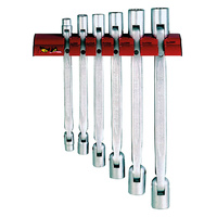 Teng 6Pce D-Flex mm Wrench Set 8-19mm W/Wall Rack