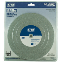 ITM Grinding Wheel, Aluminium Oxide, 200 X 25mm, 60 Grit Medium