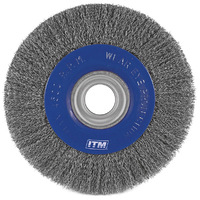 ITM Crimp Wire Bench Wheel Brush Steel 150mm x 25mm, Multi Bore