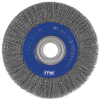 ITM Crimp Wire Bench Wheel Brush Steel 200mm x 25mm, Multi Bore
