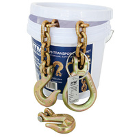 ITM G70 Transport Chain Kit With Lug Link, Slip Hook & Grab Hooks, 3.8 Tonne Lashing Capacity, 5M Length