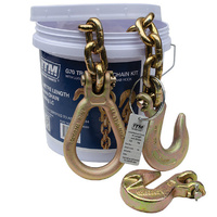 ITM G70 Transport Chain Kit With Lug Link, Slip Hook & Grab Hooks, 6 Tonne Lashing Capacity, 5M Length