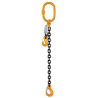 ITM 1 Leg Chain Sling, 10mm Chain, 1M Length, With Clevis Sling Hook & Shortening Grab Hook