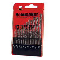 Holemaker Jobber Drill Set HSS, 118° Split Point, 13Pce , 1.5 - 6.5mm
