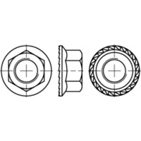 M10 Metric Coarse Hexagon Locking Nut Flanged with Serrations EN 1661 A2-70 Stainless Steel