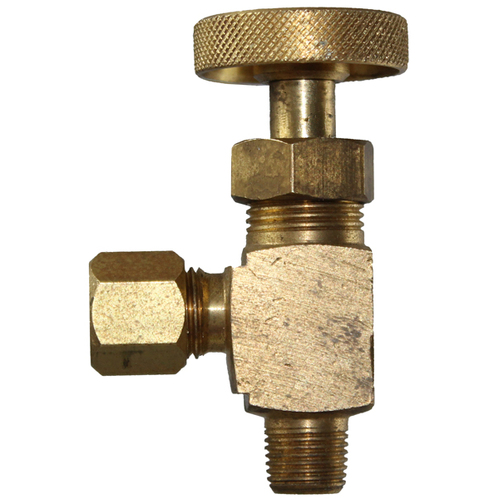 04-NV410302 NV41 3/16 Tube x 1/8 BSPT Male Compression Elbow Needle Valve