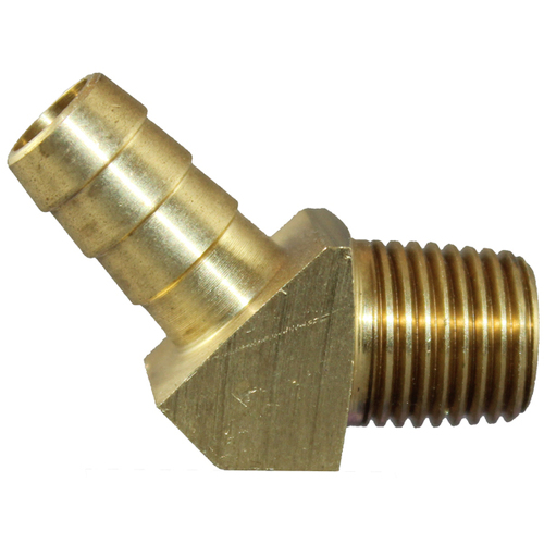 06-006D-0402 P6 1/4 Barb X 1/8 BSPT 45 Degree Male Elbow