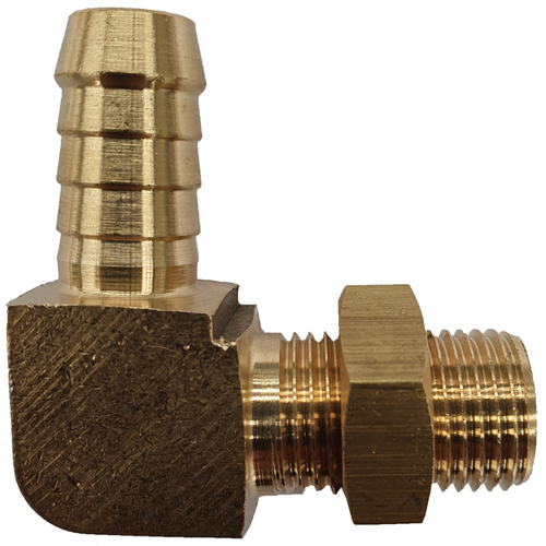 06-M06L-0816 P6 1/2x Long M16 (16x1.5) Male Elbow With Locknut
