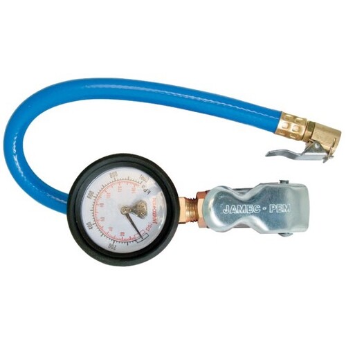 07-TI135 Tyre Inflator. 50mm Gauge. Clip On Chuck