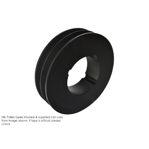 150mm SPC Section Cast Iron Pulley 2 Groove Taper Lock Centre