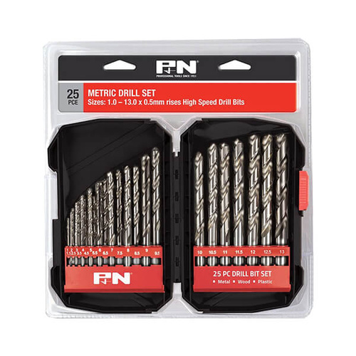 P&N Drill Set HSS 25pce Metric 1.0mm - 13.0mm 0.5mm increments