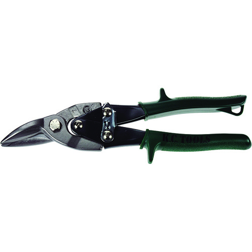 KC Tools Right Cut Tinsnips, Aviation, Right Cut Action, Green Handle