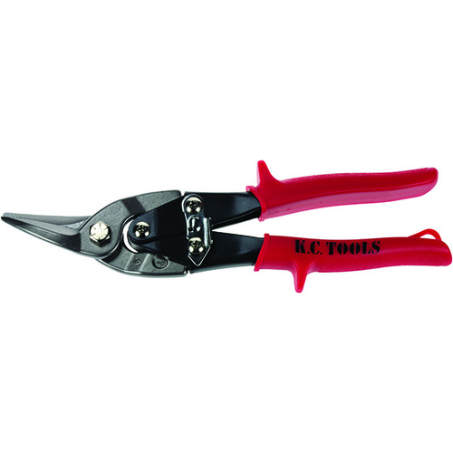 KC Tools Left Cut Tinsnips, Aviation, Left Cut Action, Red Handle