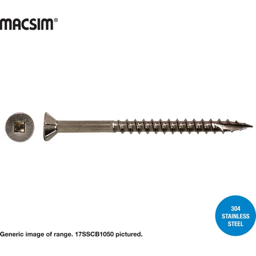 10GX30mm Decking Screw Square Drive T17 304 Stainless 1000pcs