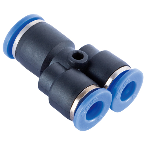20-075R-02M04 QFM75R 1/8 Tube x 4mm Tube Push-In Reducing 'Y' Union
