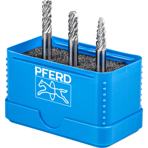 3pc Burr Set 6mm Shank - Tungsten Carbide - Cut ALLROUND 6mm HEAD