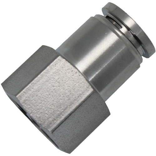 23-010-0202 1/8 Tube x 1/8 BSP Stainless Steel Push-In Female Connector