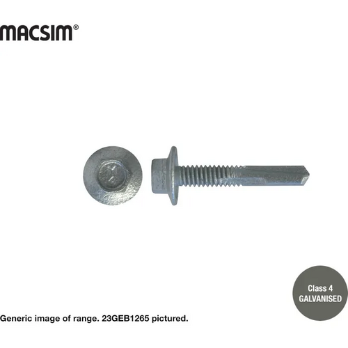 12GX100mm Hex Flanged S500 Self Drilling Screw C4 Galvanized 500pcs