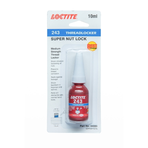 LOCTITE® 243 Threadlocker - Medium Strength - Blue - 10ml Bottle