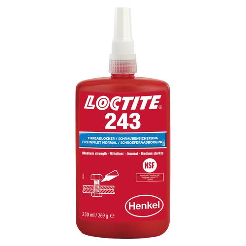 LOCTITE® 243 Threadlocker - Medium Strength - Blue - 250ml Bottle
