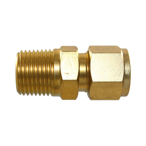 29-B003-0204 #3B 1/8x1/4 BSPT Brass Male Connector (54DCTBR.2-4) - Twin Ferrule Bi-Lok® Fitting