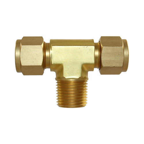 29-B012-0202 #12B 1/8x1/8 BSPT Brass Male Branch Tee (54DTNBR.2-2) - Twin Ferrule Bi-Lok® Fitting