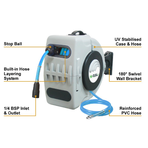 40-HQR1020 HQ Retractable Air / Water Hose Reel. 3/8x20m