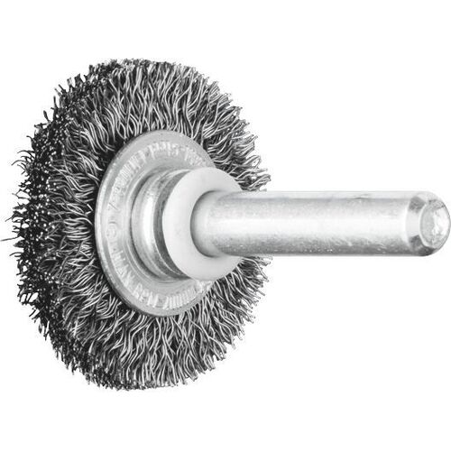 Shaft Mounted Wheel Brush - Crimped STEEL Wire - 6mm Shaft  RBU 2004/6 ST 0.20