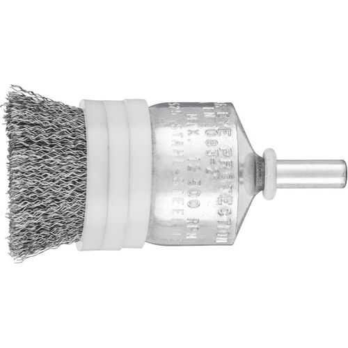 Pencil Brush 6mm Shaft Mounted - Crimped STEEL Wire Limiting Rings  PBUR 2525/6 ST 0.20