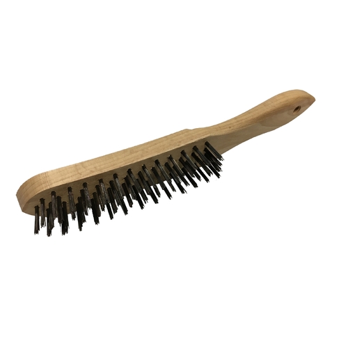 Hand Scratch Brush - STEEL Wire - Wooden Body 290mm  HBU 40 ST 0.35