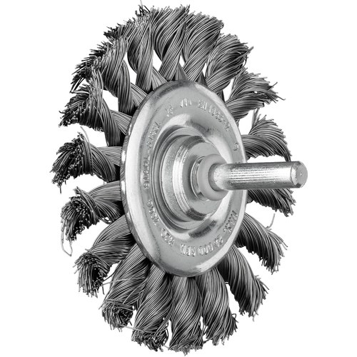 Wheel Brush Premium 6mm Shaft Mounted - Twist Knot Wire RBG 7006/6 STEEL 0.35