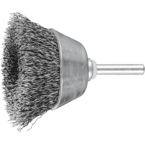 Cup Brush Premium 6mm Shaft Mounted - Crimped Wire TBU 5010/6 STEEL 0.30