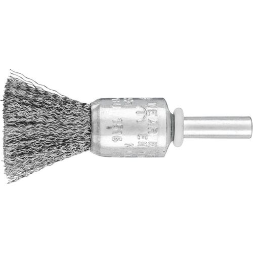 Pencil Brush Premium 6mm Shaft Mounted - Crimped Wire PBU 1516/6 STEEL 0.35