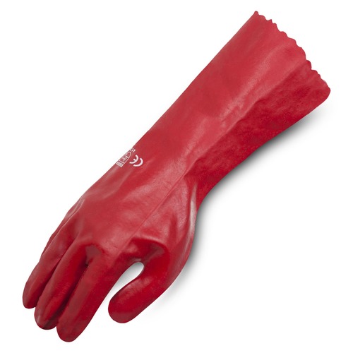 Red Single Dip PVC Glove 35cm Size 10 / Extra Large