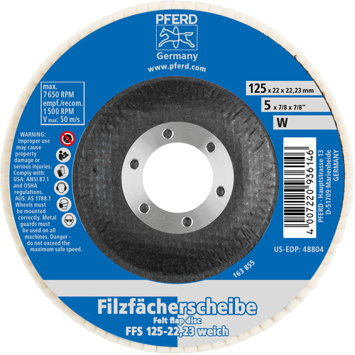 Felt Flap Disc   FFS 125/22.23 SOFT