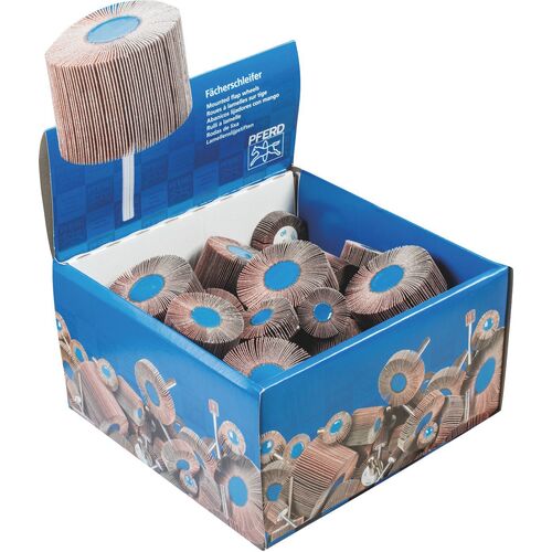 40pc Mounted Flap Wheels Fan Grinders SET Mixed Sizes - 6mm Shank