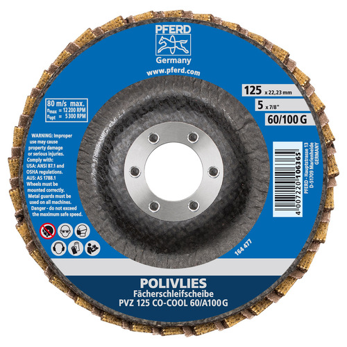 POLIVLIES Flap Disc PVZ 125 CO-COOL 60/A 100 Coarse