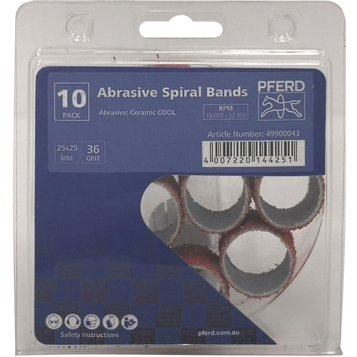 POS Abrasive Spiral Band - Ceramic COOL (Top Size - Reduced Heat)  GSB 2525 CO-COOL 36 (10pk)
