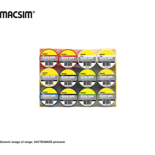 Cloth Tape 48mm Assorted Colours - Pack of 12