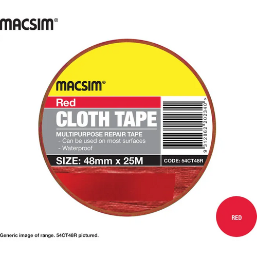 Cloth Tape 48mm Red - Pack of 12