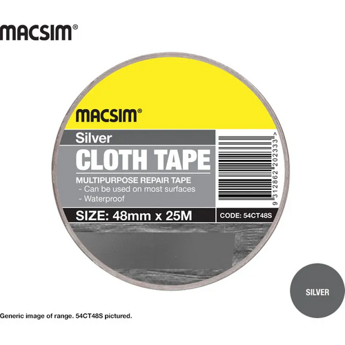 Cloth Tape 48mm Silver - Pack of 12