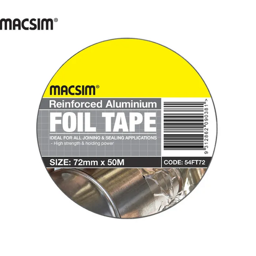 72mm x 50mtr Re-Inforced Aluminium Tape