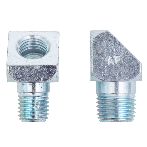 5625D-M08M06 M8x1.00P Female x M6x1.00P Male 45° Elbow Steel Lubrication Fitting