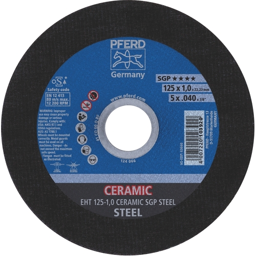 Cut-Off Wheels PREMIUM Range - Flat Ultra Thin CERAMIC - STEEL - 125mm x 1.0mm