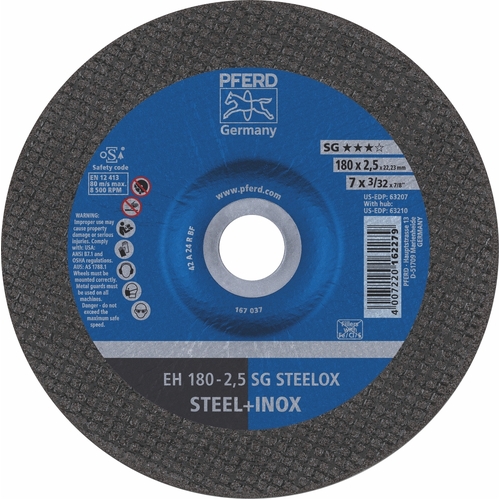 Cut-Off Wheel Premium - Raised Hub - EH 180-2.5 SG STEEL/INOX