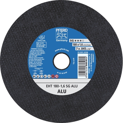 ULTRA-THIN Cut-Off Wheel PREMIUM - ALUMINIUM  EHT 180-1.6 A 46 N SG ALU