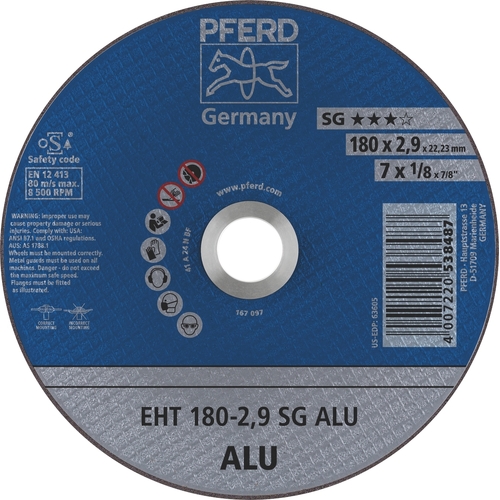 Flat Cut-Off Wheel PREMIUM - ALUMINIUM  EHT 180-2.9 A 24 N SG-ALU