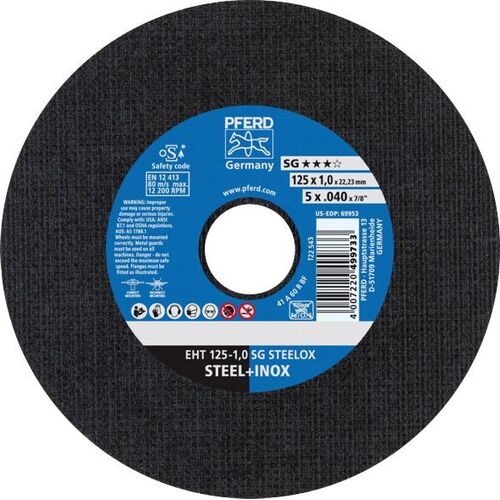Cut-Off Wheel ULTRA-THIN (5") 125mm x 1.0mm PREMIUM - INOX Stainless Steel 